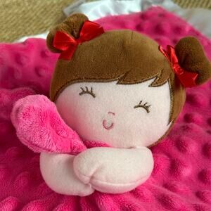 Carter’s Just One You Strawberry Girl Lovey Security Blanket Pink Satin Trim